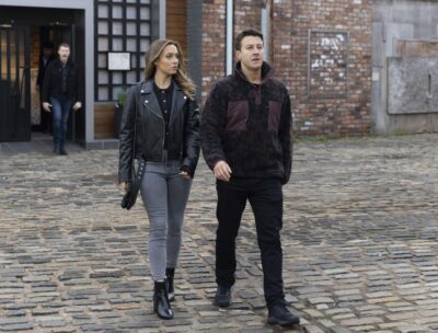 Crystal walking with Ryan on Corrie