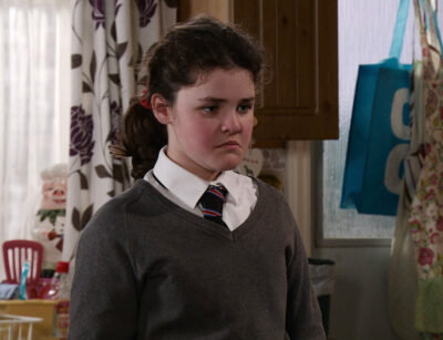 Hope looks angry on Corrie