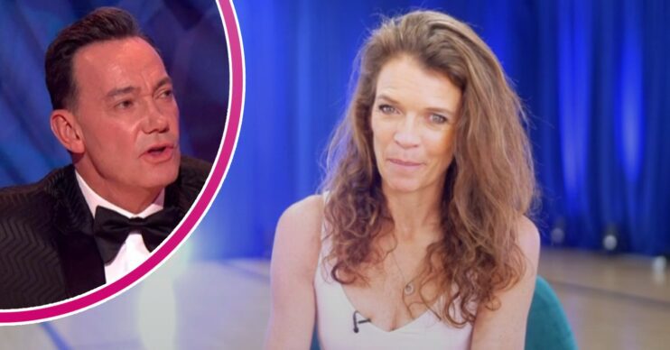 Annabel Croft talking on Strictly; inset, Craig mid-judge (Credit: BBC/Composite: ED!)