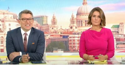 Good Morning Britain presenter Ben Shephard and Susanna Reid hosting the ITV show