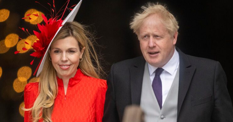 Boris Johnson and Carrie Symonds smile at the Platinum Jubilee
