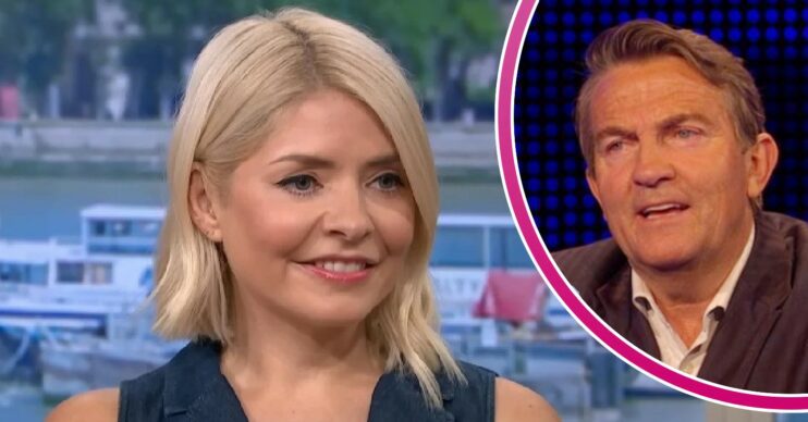 Holly Willoughby smiling on This Morning; inset, Bradley Walsh (Credit: ITV/YouTube/Composite: ED!)