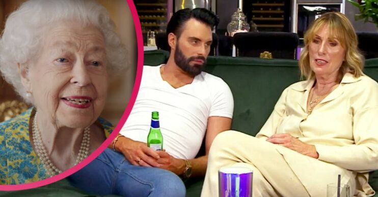 The Queen smiles in her Jubilee sketch, while Celebrity Gogglebox Rylan looks at his mum Linda