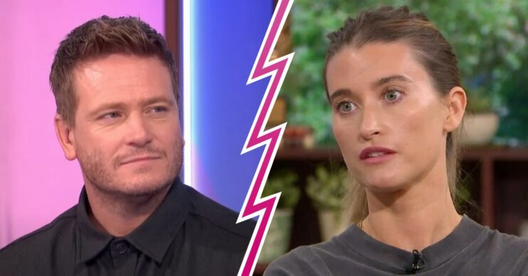 Composite image of Matthew Wolfenden and Charley Webb with jagged border (Credit: ITV/YouTube/Composite: ED!)
