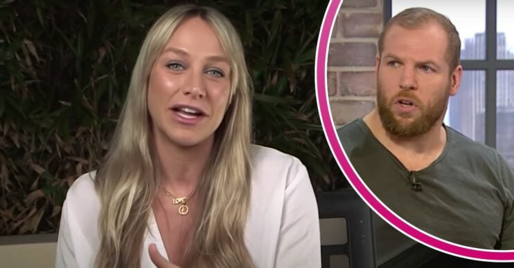 Chloe Madeley speaks, James Haskell looks concerned