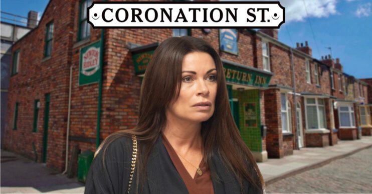 Coronation Street's Carla, the Coronation Street logo and background of the Rovers