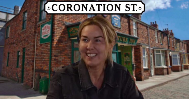 Coronation Street's Cassie, the Coronation Street logo and background of the Rovers