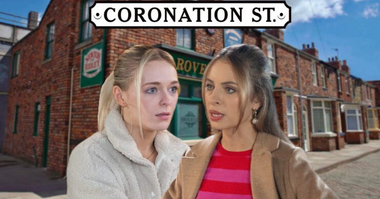 Coronation Street's Lauren, Daisy, the Coronation Street logo and background of the Rovers