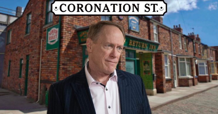 Coronation Street's Stephen, the Coronation Street logo and background of the Rovers