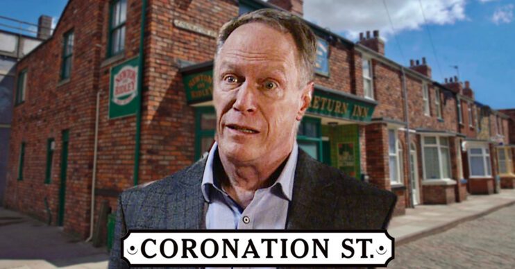 Coronation Street's Stephen, the Coronation Street logo and background of the Rovers