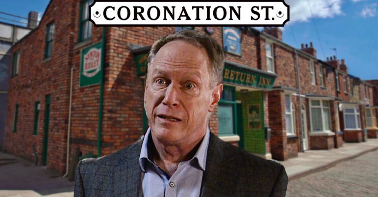 Coronation Street's Stephen, the Coronation Street logo and background of the Rovers