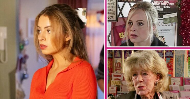 Composite image of Daisy, Sarah and Audrey, all looking upset on Corrie (Credit: ITV/Composite: ED!)