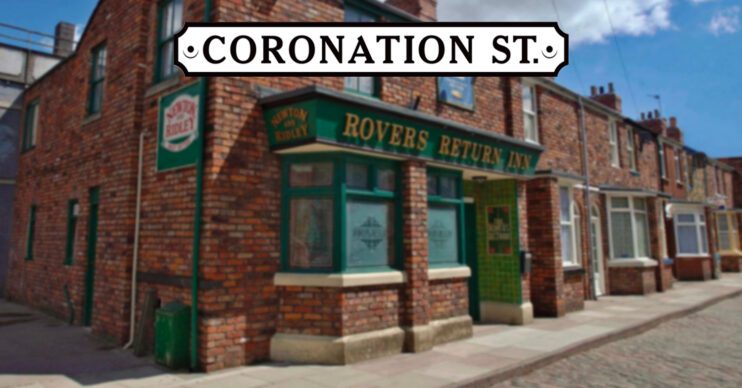 Coronation Street's logo and the background of the Rovers