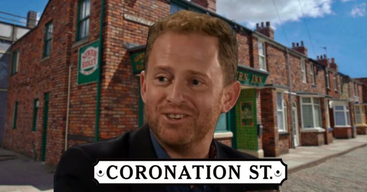 Darren smiling on Coronation Street (Credit: ITV/Composite: ED!)