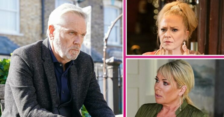Composite image of Rocky, Sharon and Linda on EastEnders (Credit: BBC/Composite: ED!)