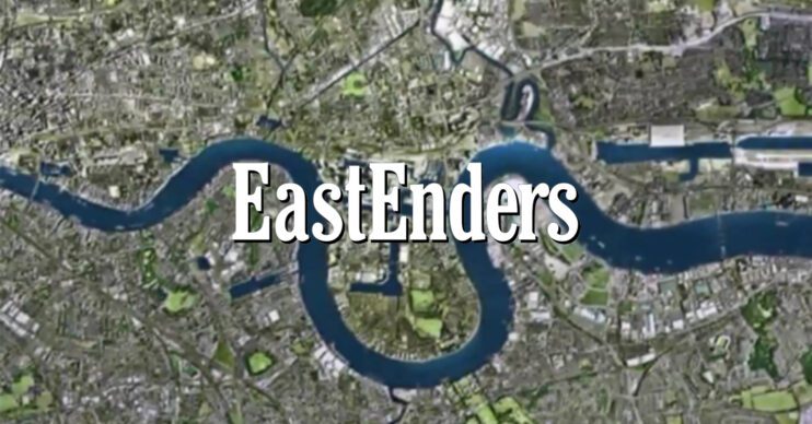 EastEnders logo and background of the Thames
