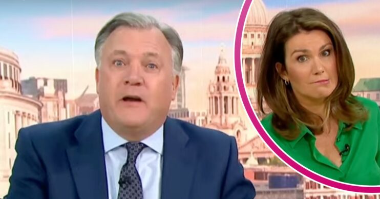 Ed Balls and Susanna Reid pulling faces on Good Morning Britain