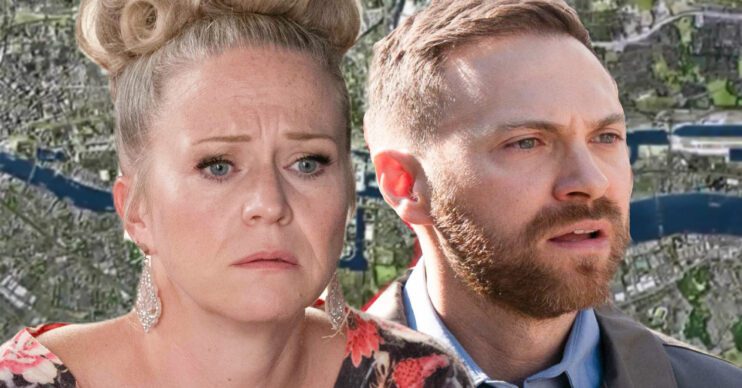 EastEnders' Linda, Dean, the background of the Thames