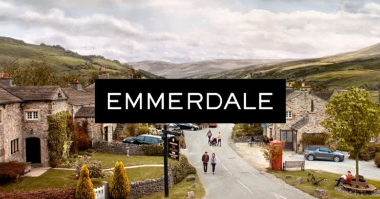 Emmerdale background and logo (Credit: ITV/Composite: ED!)