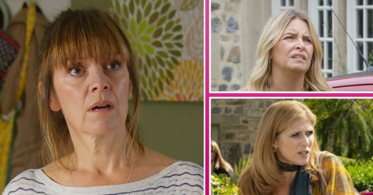 Emmerdale spoilers comp image: Rhona, Charity, Bernice