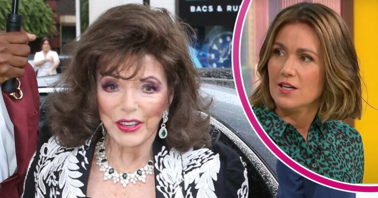 Joan Collins looks surprised, Susanna Reid reacts on GMB today