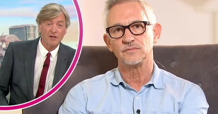 Richard Madeley asks a question and Gary Lineker looks unimpressed on GMB today
