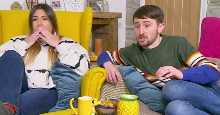 Gogglebox cast members Sophie and Pete Sandiford are tense