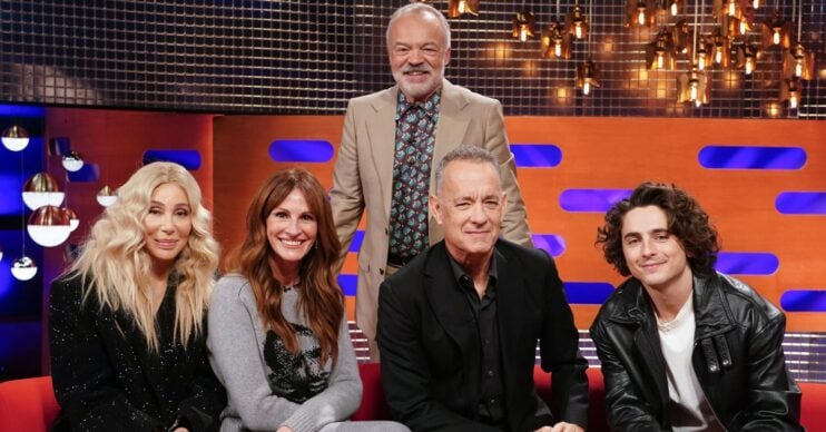 Cher, Julia Roberts, Tom Hanks and Timothee Chalamet on Graham Norton show