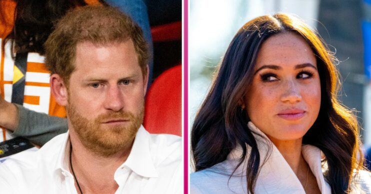 Harry and Meghan with divide