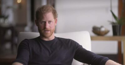 Prince Harry speaks to camera in 'Harry and Meghan' on Netflix