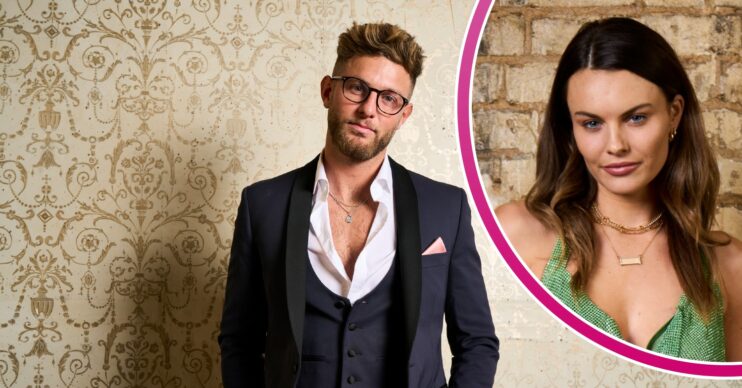 Harvey Armstrong and Emily Blackwell looking serious in Made In Chelsea