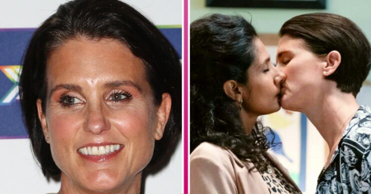 Heather Peace and Suki and Eve in EastEnders kissing comp image