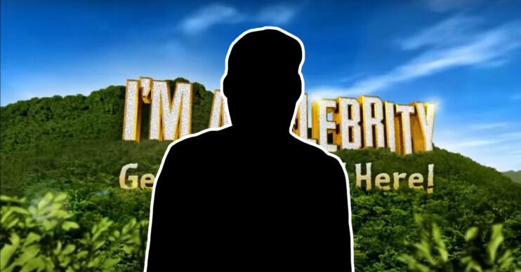 The I'm A Celebrity background with a male silhouette