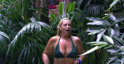 Josie Gibson takes a jungle shower