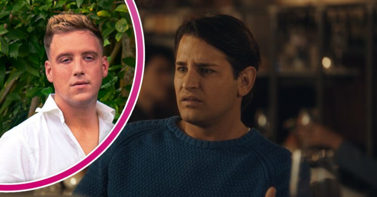 Gareth Locke wearing a white shirt and Ollie Locke looking disgusted on Made In Chelsea