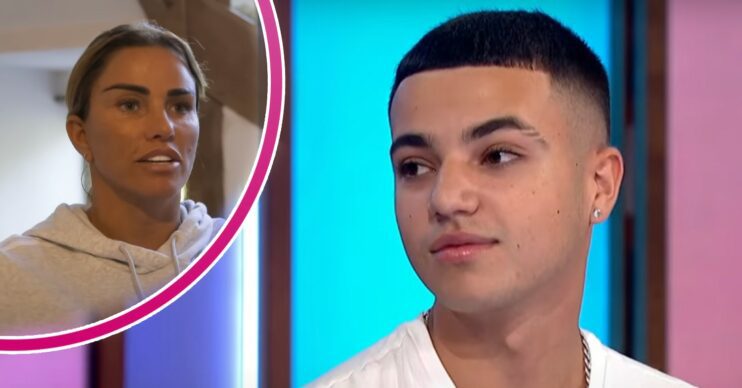 Junior Andre on Loose Women and his mother Katie Price in an image collage