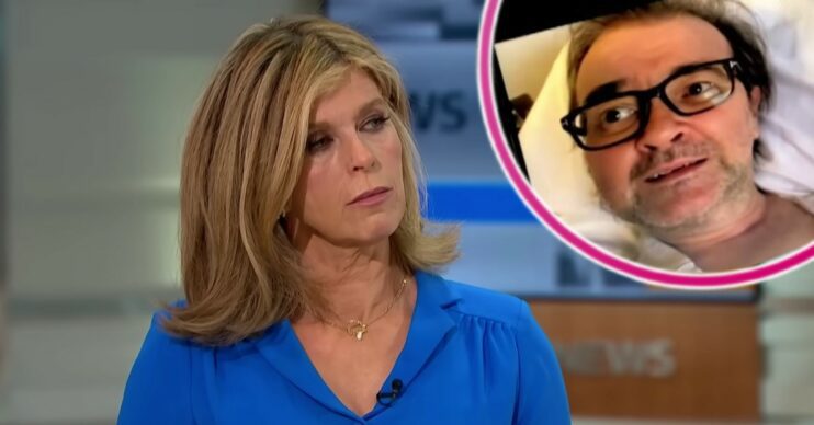 Kate Garraway looking sad with husband Derek