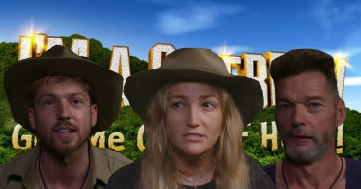 I'm A Celeb logo with stars Jamie, Fred and Sam