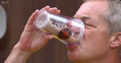 Nigel Farage drinks