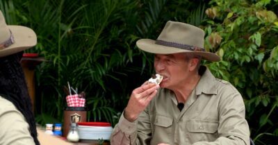 Nigel Farage during an eating challenge on I'm A Celebrity