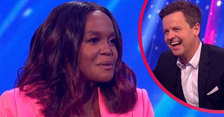 Oti Mabuse alongside Dec Donnelly on Saturday Night Takeaway