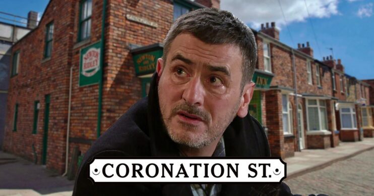Peter looking worried on Coronation Street (Credit: ITV/Composite: ED!)