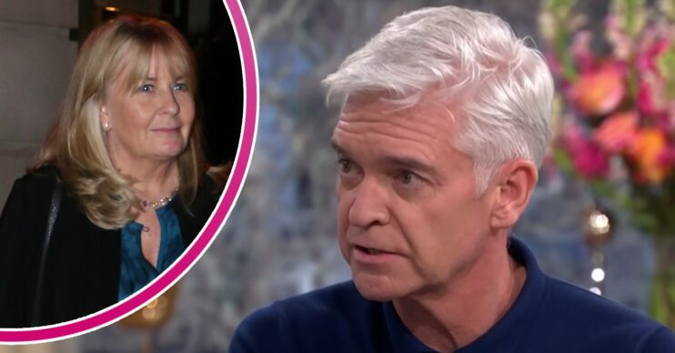 Phillip Schofield looks concerned, his wife is expressionless