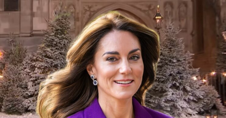 Princess Kate on Christmas background
