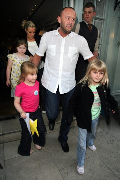 Mark Croft with two of Kerry Katona's daughters