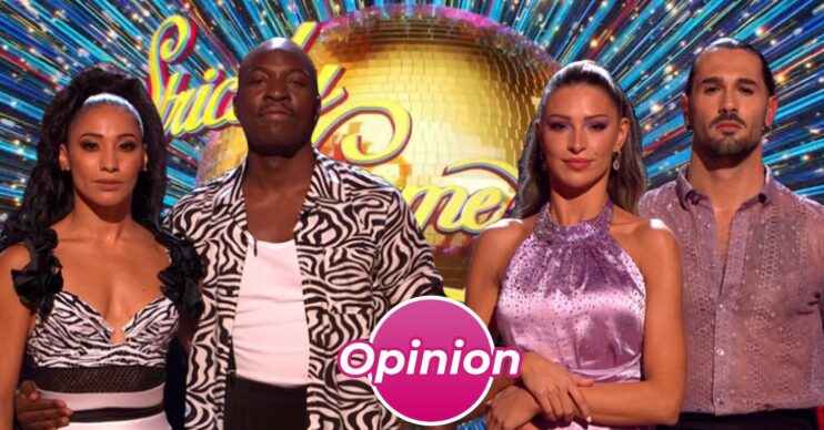 Eddie Kadi and Karen Hauer and Zara McDermott and Graziano Di Prima during Strictly results