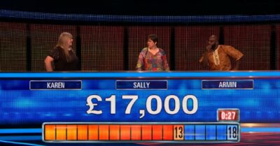 Three contestants on The Chase
