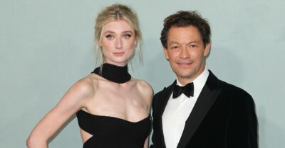 Elizabeth Debicki poses alongside Dominic West