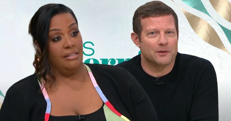 Alison Hammond and Dermot O'Leary in front of This Morning title card