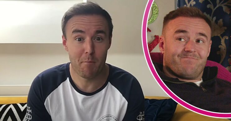 Alan Halsall looking excited; inset, Tyrone Dobbs smiling (Credit: ITV/YouTube/Composite: ED!)